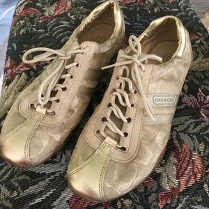 Gold coach sneakers