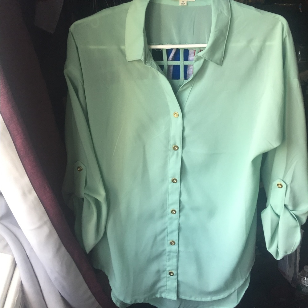 Mint colored blouse