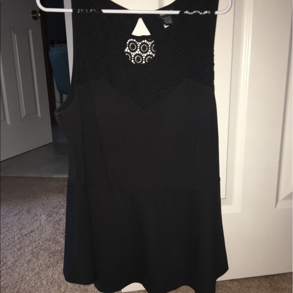 Torrid black peplum top NWOT