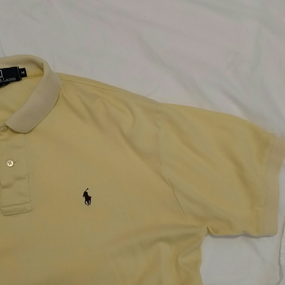Pale yellow Polo by Ralph Lauren men's medium
