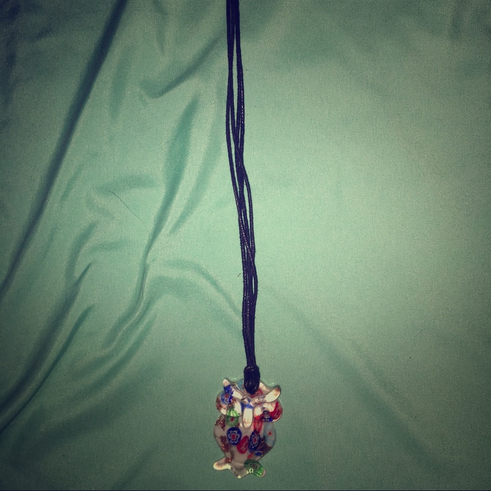 Glass owl necklace