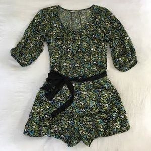 Designer silk floral romper
