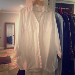 White button down blouse