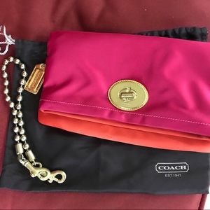Coach Amanda Satin Foldover Clutch