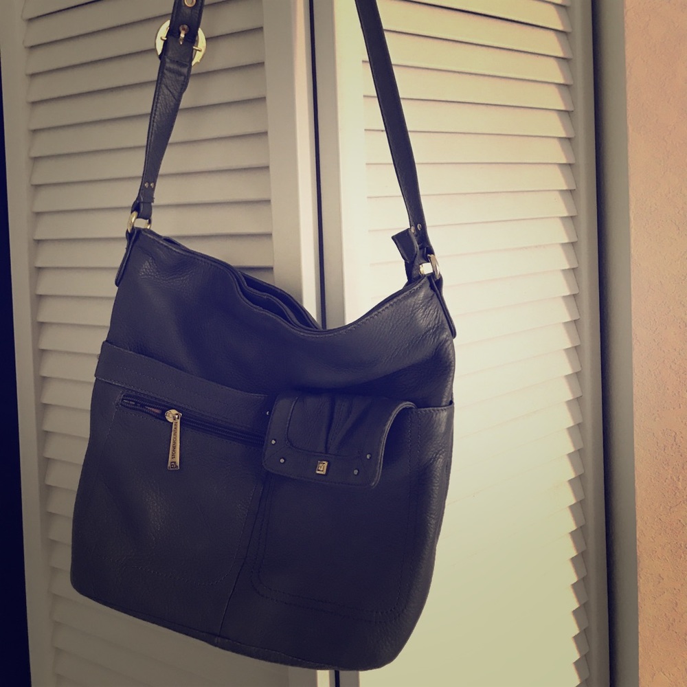 Used, gray StoneMountain crossbody purse