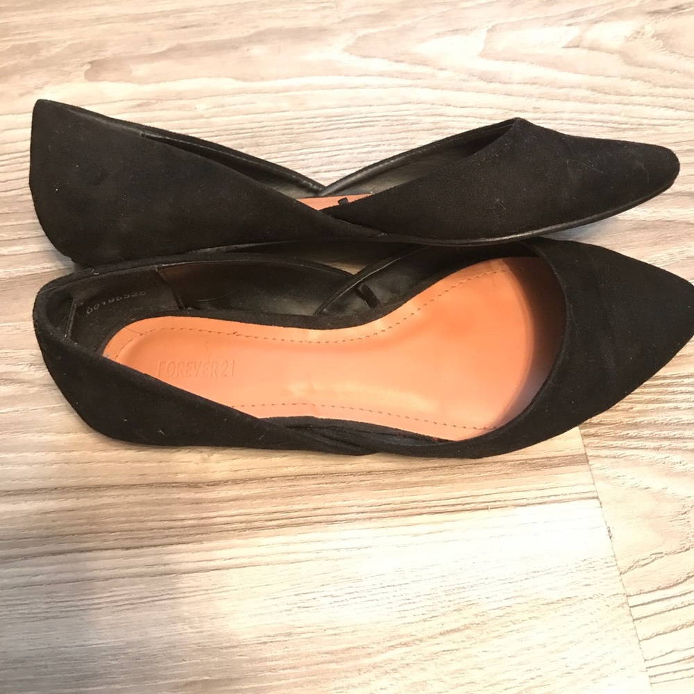 FOREVER 21 black flats with open sides!!