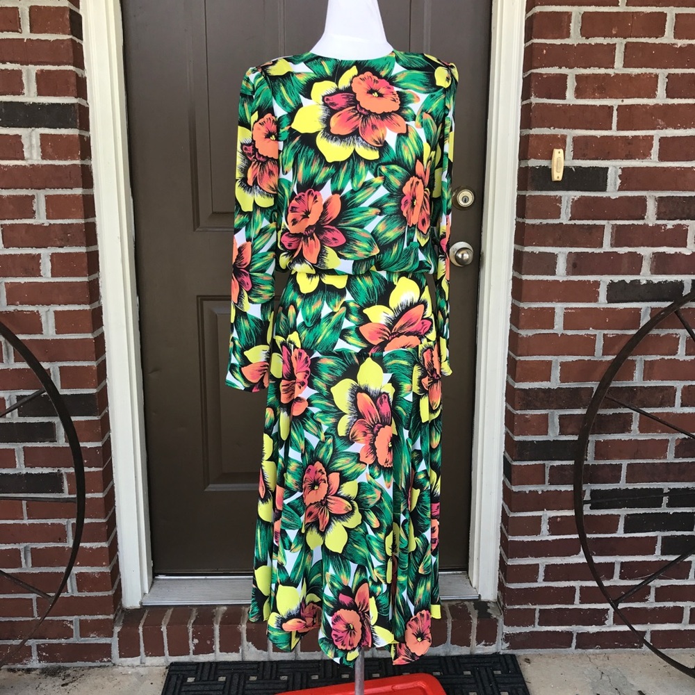 Vintage Kono New York Dress large Floral print size 6