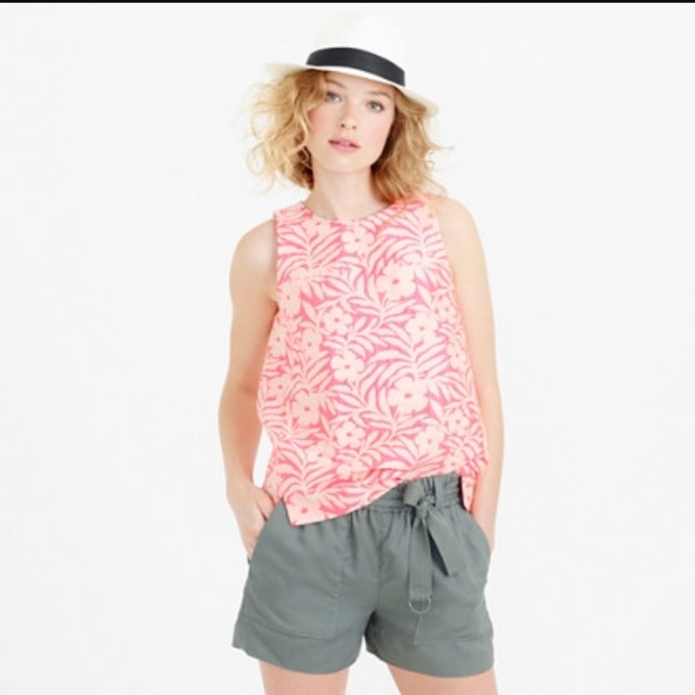 J Crew Pink Jacquard Tank