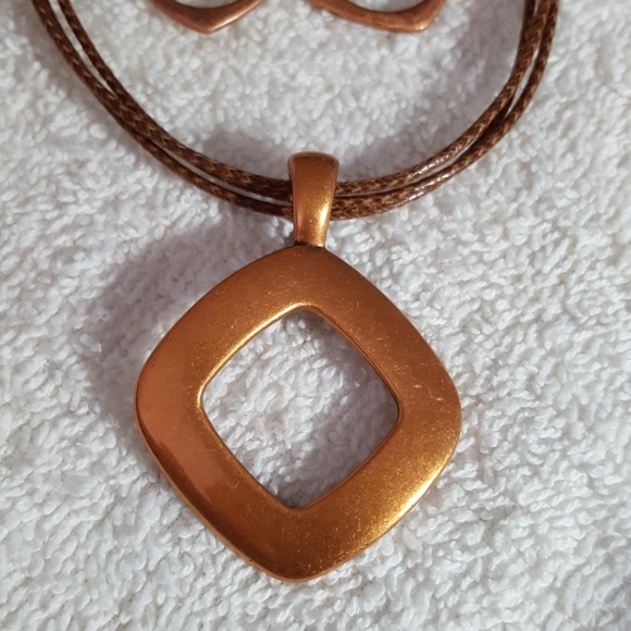 Copper necklace/earrings set - Picture 2 of 3