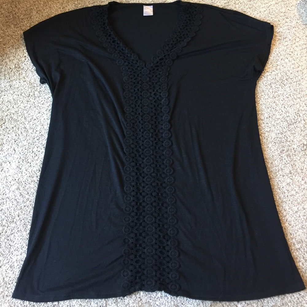 Black swim suite cover up