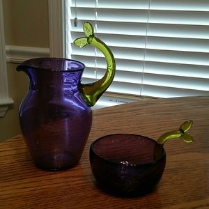 Decorative small bowl and pitcher