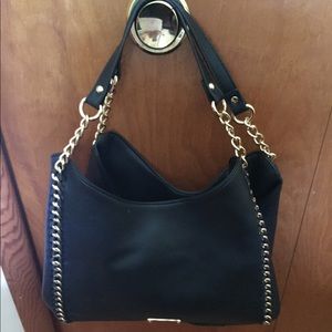 Beautiful Black/Gold Bebe Hobo Style Handbag