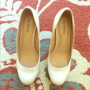 Cream tan high heels