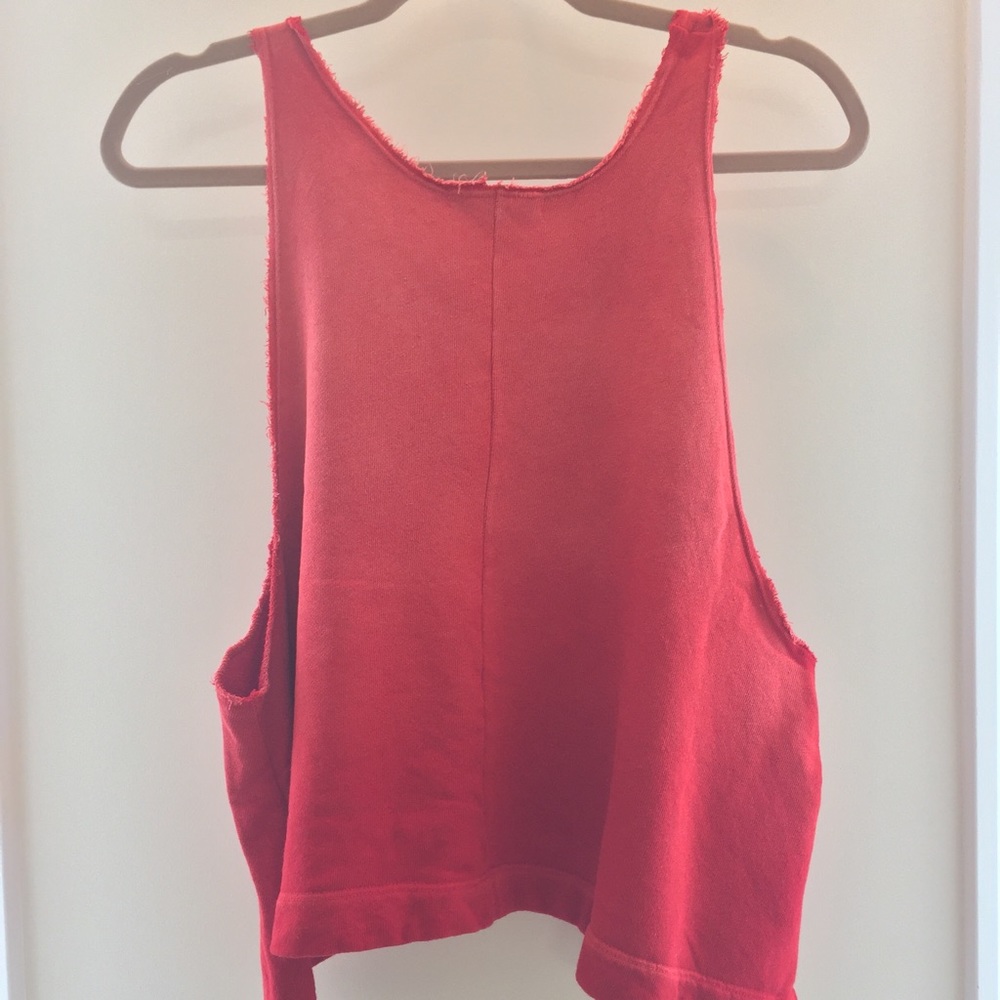 Red Ombré Low Arm Cutout Tank - Picture 6 of 6