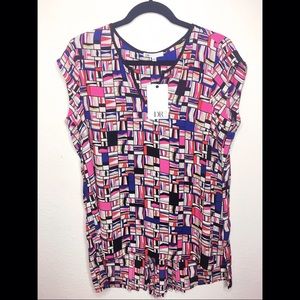 DR2 by Daniel Rainn Multi-color tunic dress