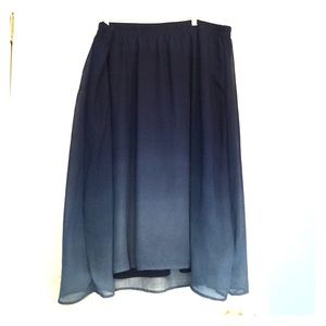 Sheer Blue Ombre Skirt with slight high-low hem