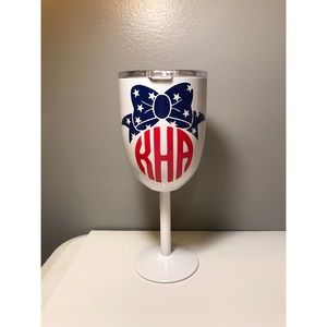 Any Monogram Patriotic Bow Cup