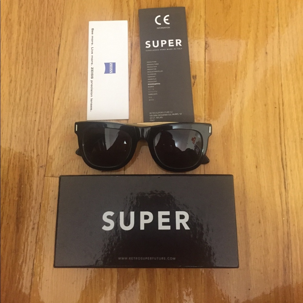 Retro Super Future 195 Ciccio Black Sunglasses
