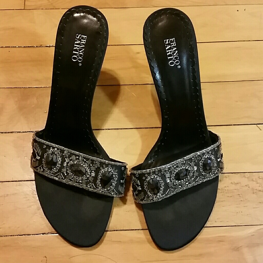 Franco Sarto Sandals with Beads & Stone