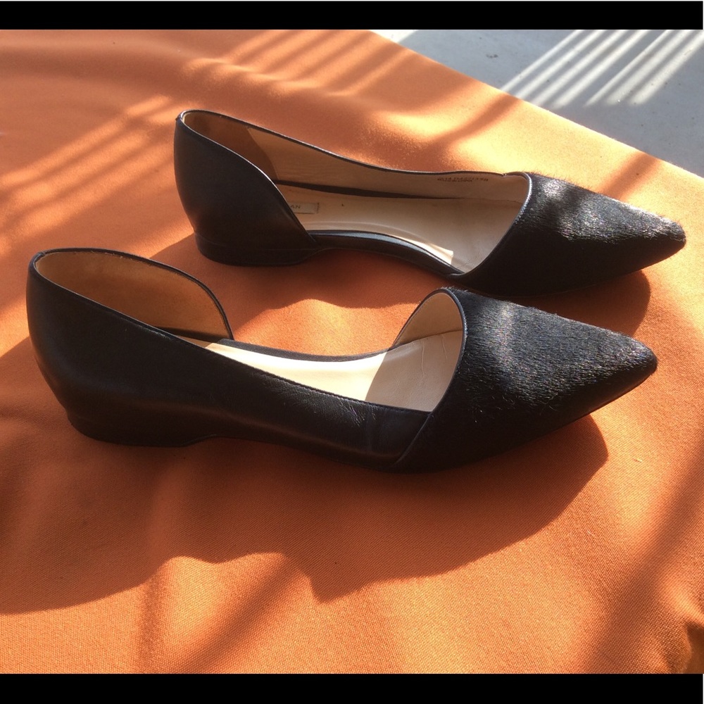 Cole Haan Marine Blue Leather-Calf Hair Flats