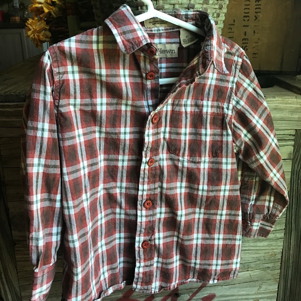 Plaid rough and tumble boys button down