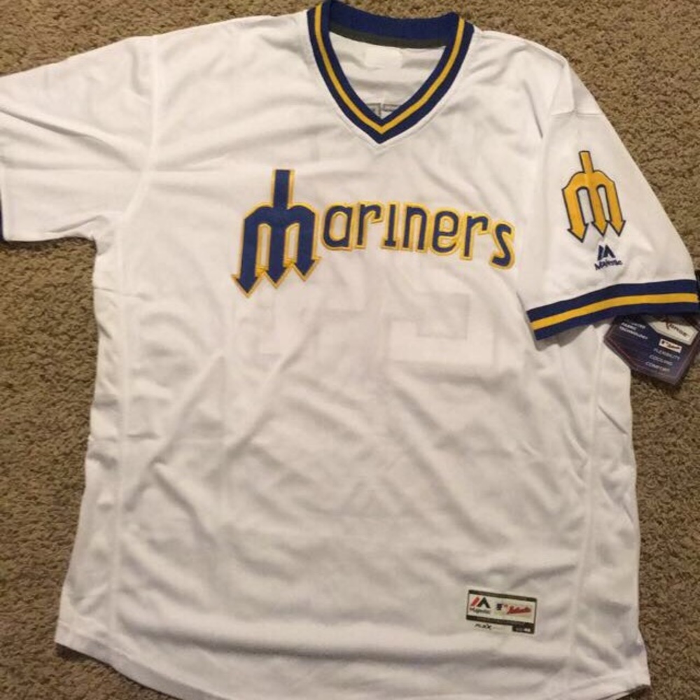 Ken Griffey throwback Mariners baseball jersey