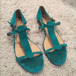 Jcrew teal sandals