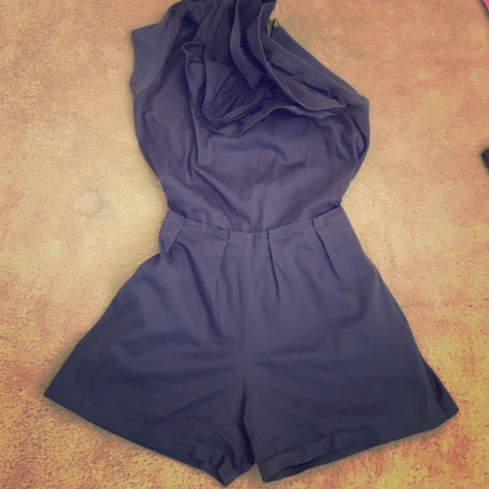 PRICE DROP! Handmade One Shoulder Romper w/ Ruffle