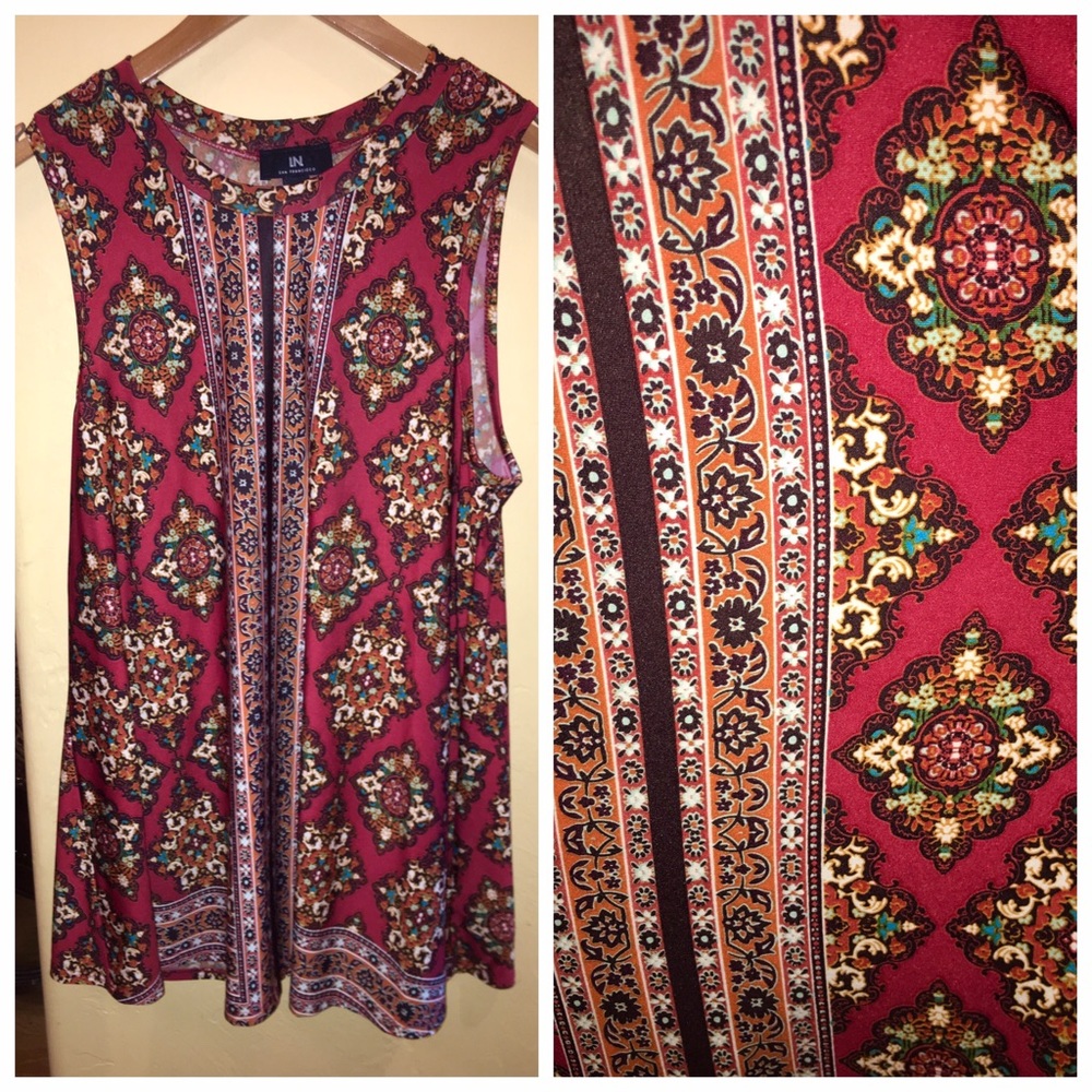 Red Floral Flowy Blouse