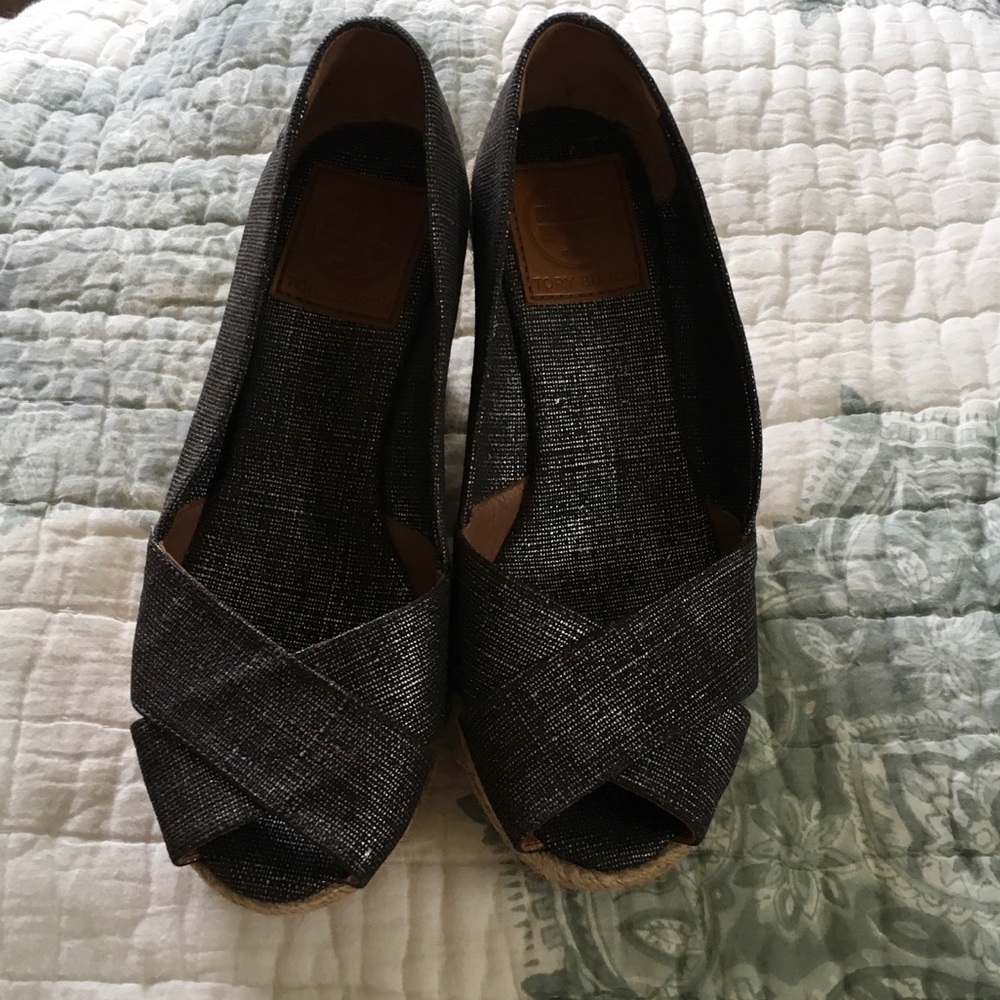 Tory Burch canvas wedges