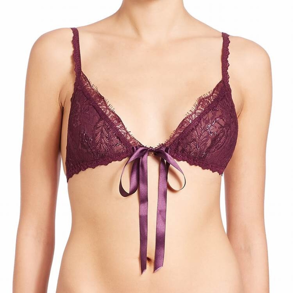 NWOT Hanky Panky Plum Metallic Front-Tie Bralette
