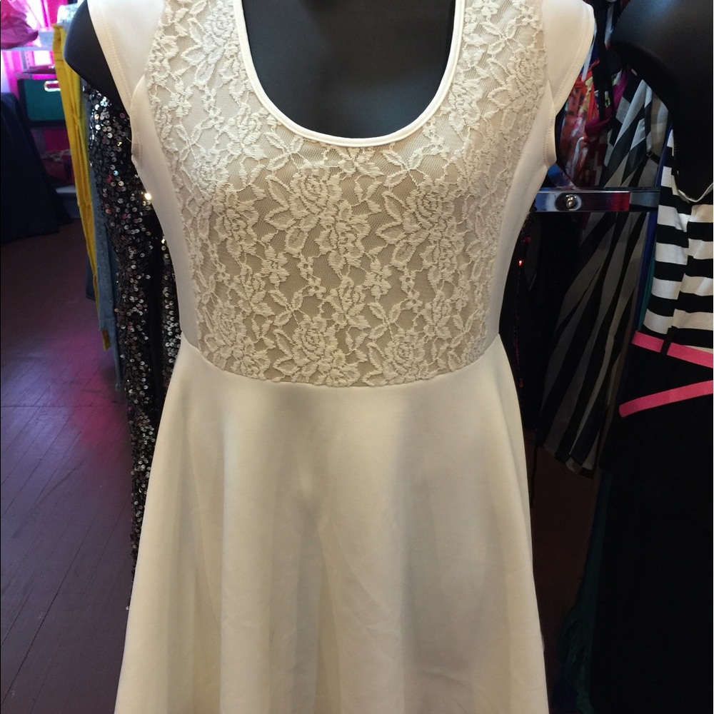 Ivory lace front dress