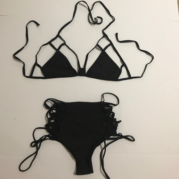 1 LEFT - Sexy Brazilian Hollow Cut High Waist Bikini [SW-5] - Picture 3 of 5