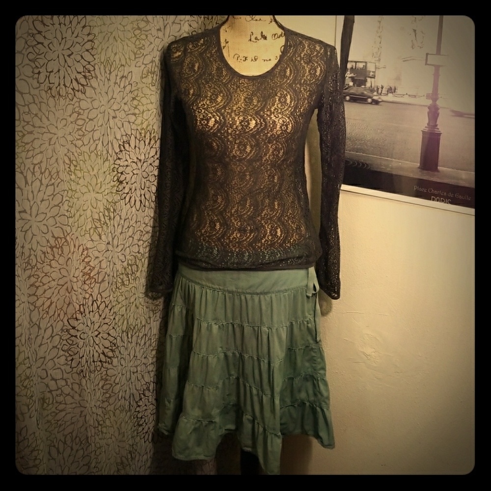 GUC Zara green skirt