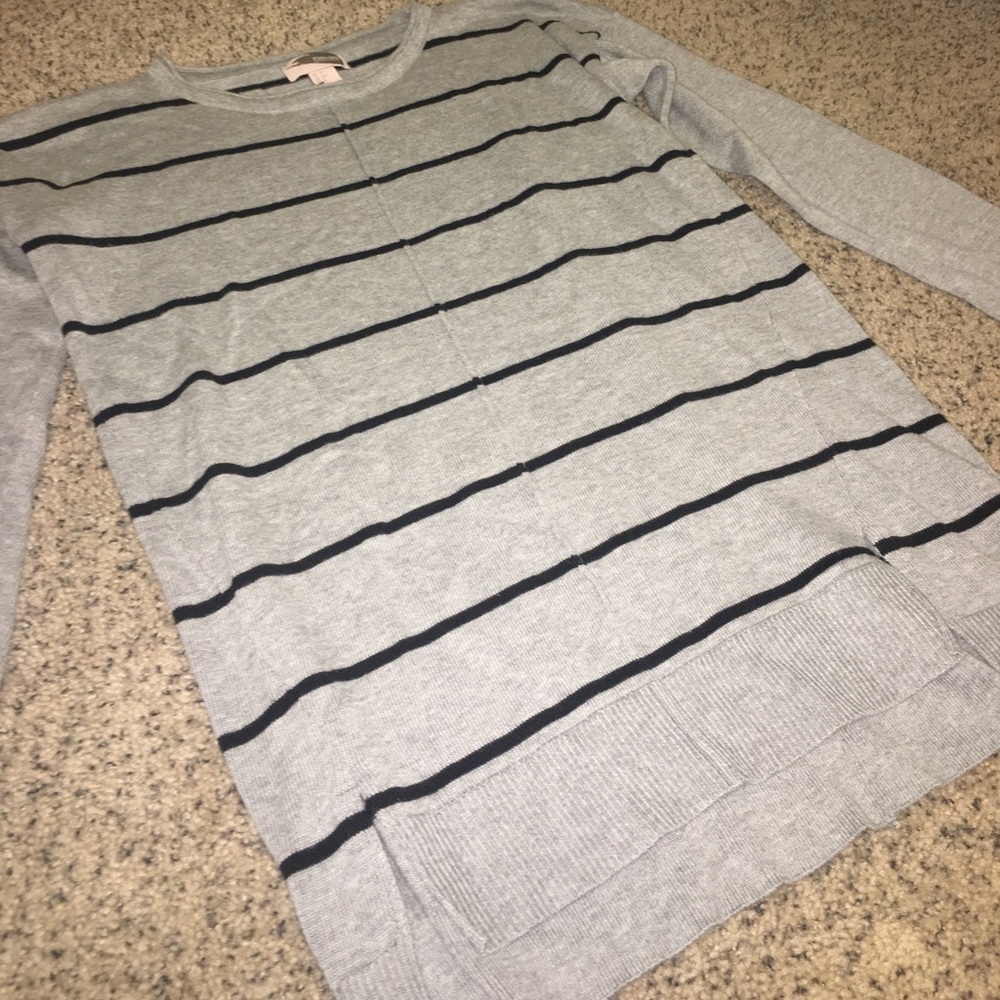 Grey black stripe contemporary sweater
