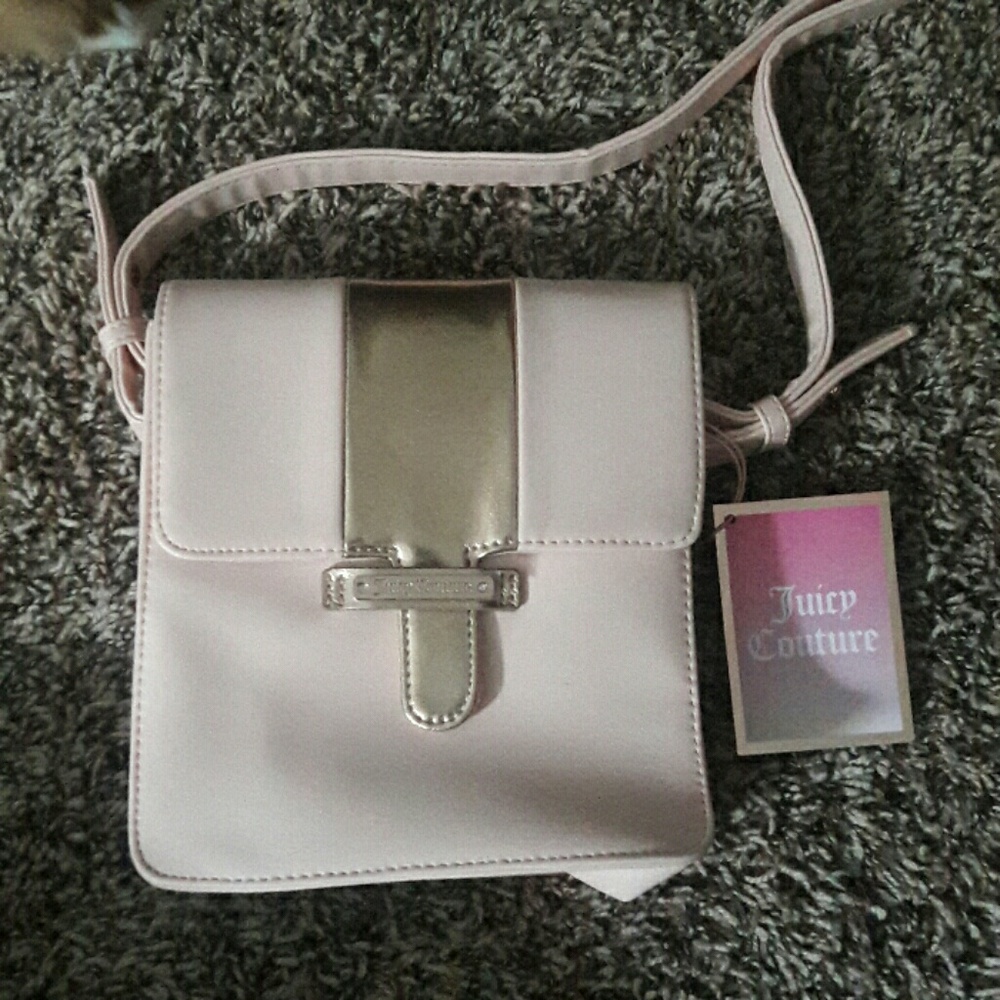 Juicy couture pink faux leather crossbody purse