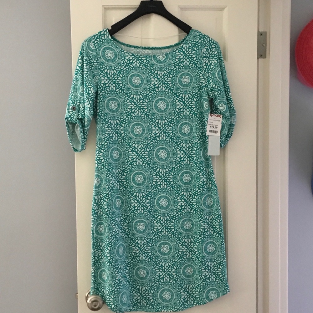 Teal printed dress from TJMaxx
