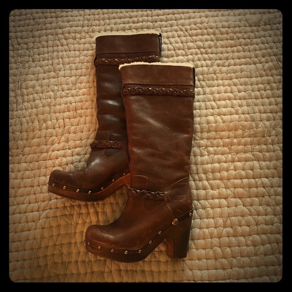 Leather and shearling UGG boots