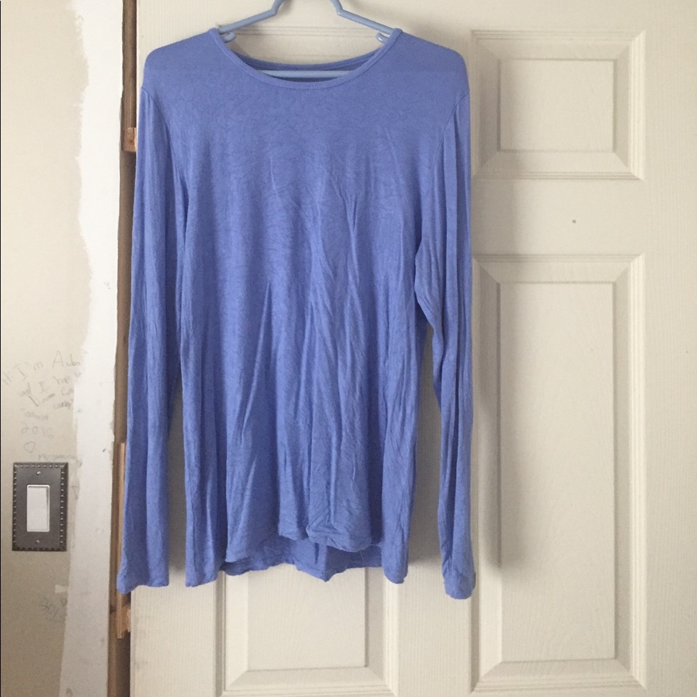 Periwinkle rayon/spandex long sleeve shirt
