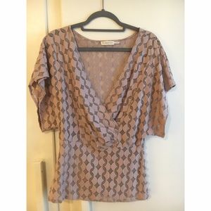 Anthropologie lilac lace top