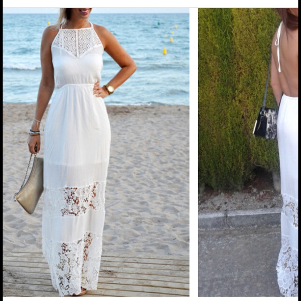 DONATED🚛 White crochet maxi - Picture 3 of 4