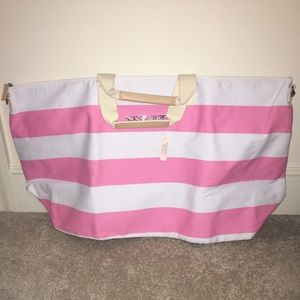 NWT!!!! Victorias secret pink and white huge tote!