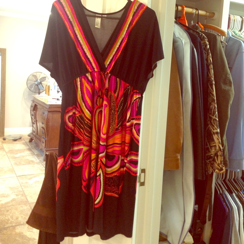 Black and bright colored dress