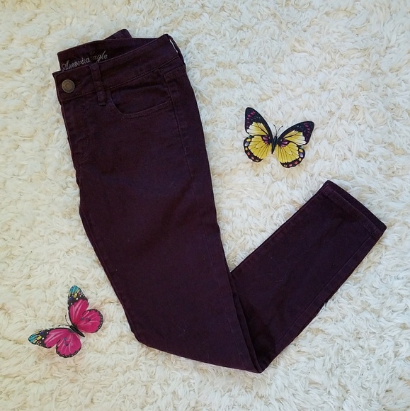 American Eagle Burgundy Jeggings - Picture 1 of 4