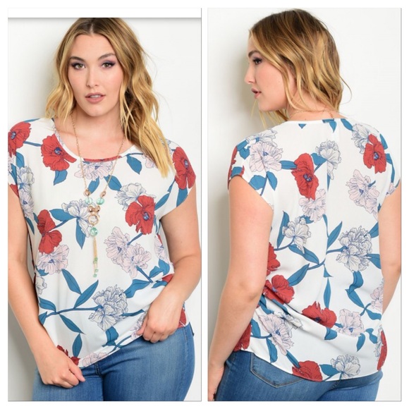 Last 2! Ivory rust floral blouse 🇺🇸 - Picture 7 of 8