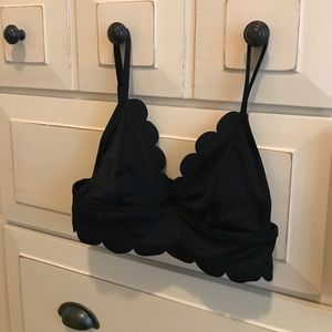 Black Scalloped Bikini Top