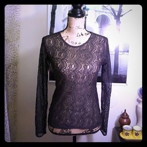 GUC Zara Trafaluc beautiful sheer black top