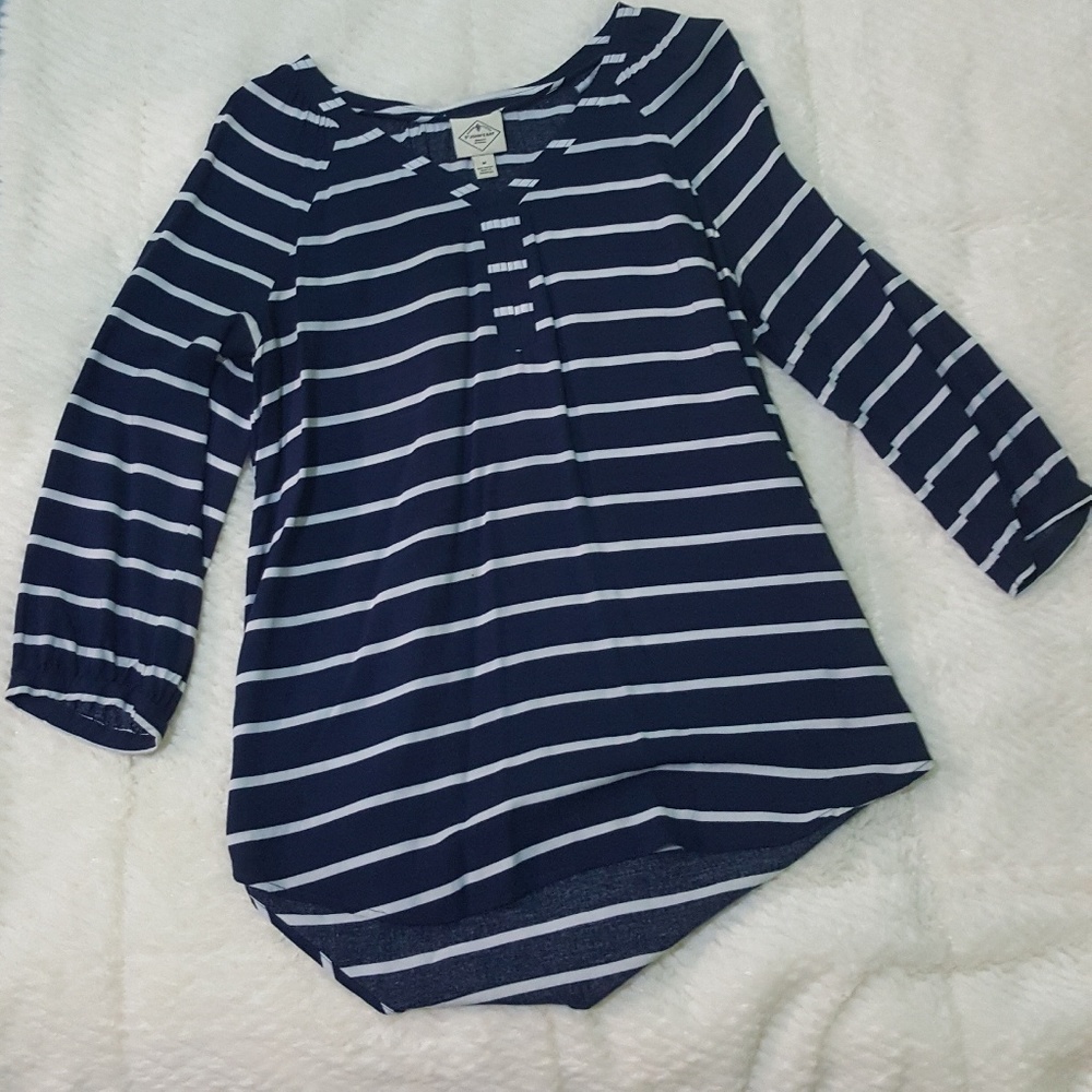 Navy strip blouse