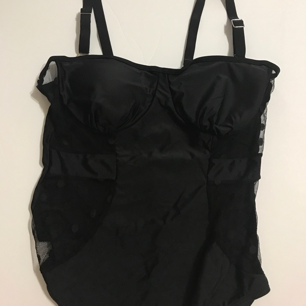 1 LEFT Uber Sexy Black Dots Mesh Swimsuit  [SW-4] - Picture 5 of 6