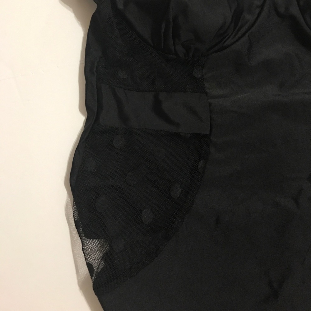 1 LEFT Uber Sexy Black Dots Mesh Swimsuit  [SW-4] - Picture 6 of 6